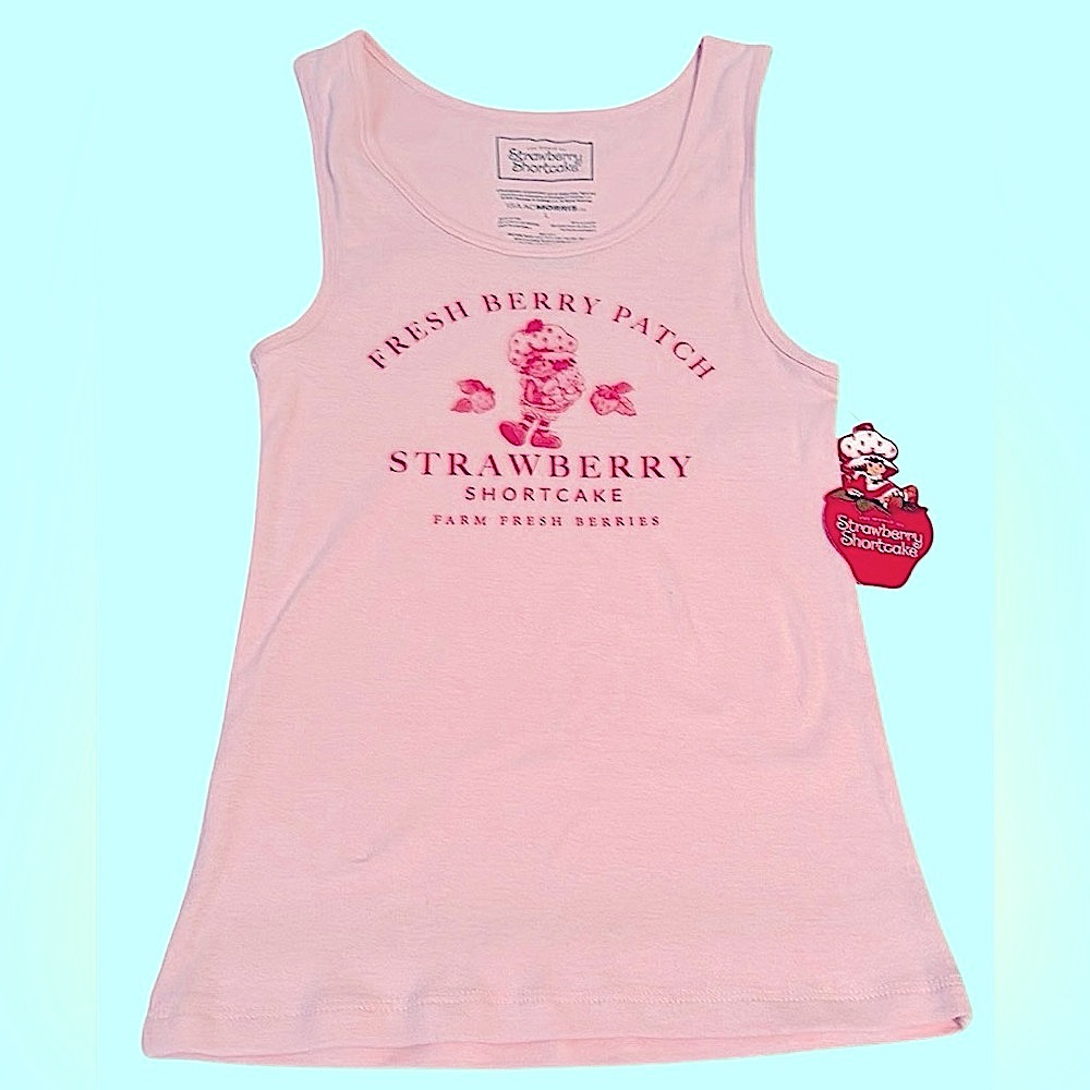 NWT The World of Strawberry Shortcake Graphic Tank Top JR Sz Large Pink